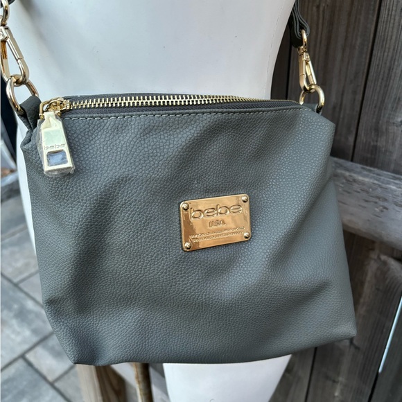 BEBE Purse Crossbody Bag Dark Grey with Gold Hardware - Picture 1 of 4